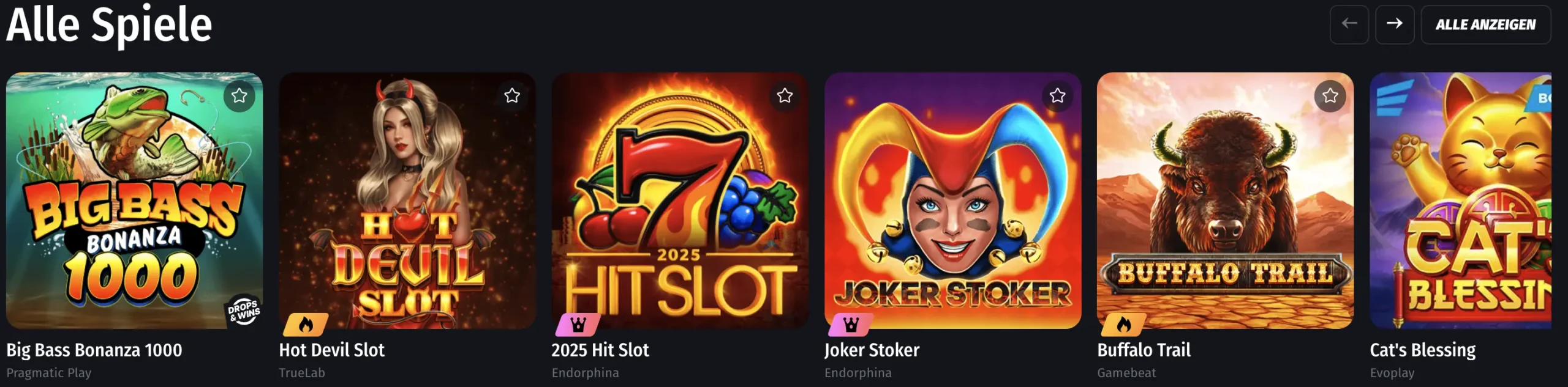 WinShark Casino Alle Spiele