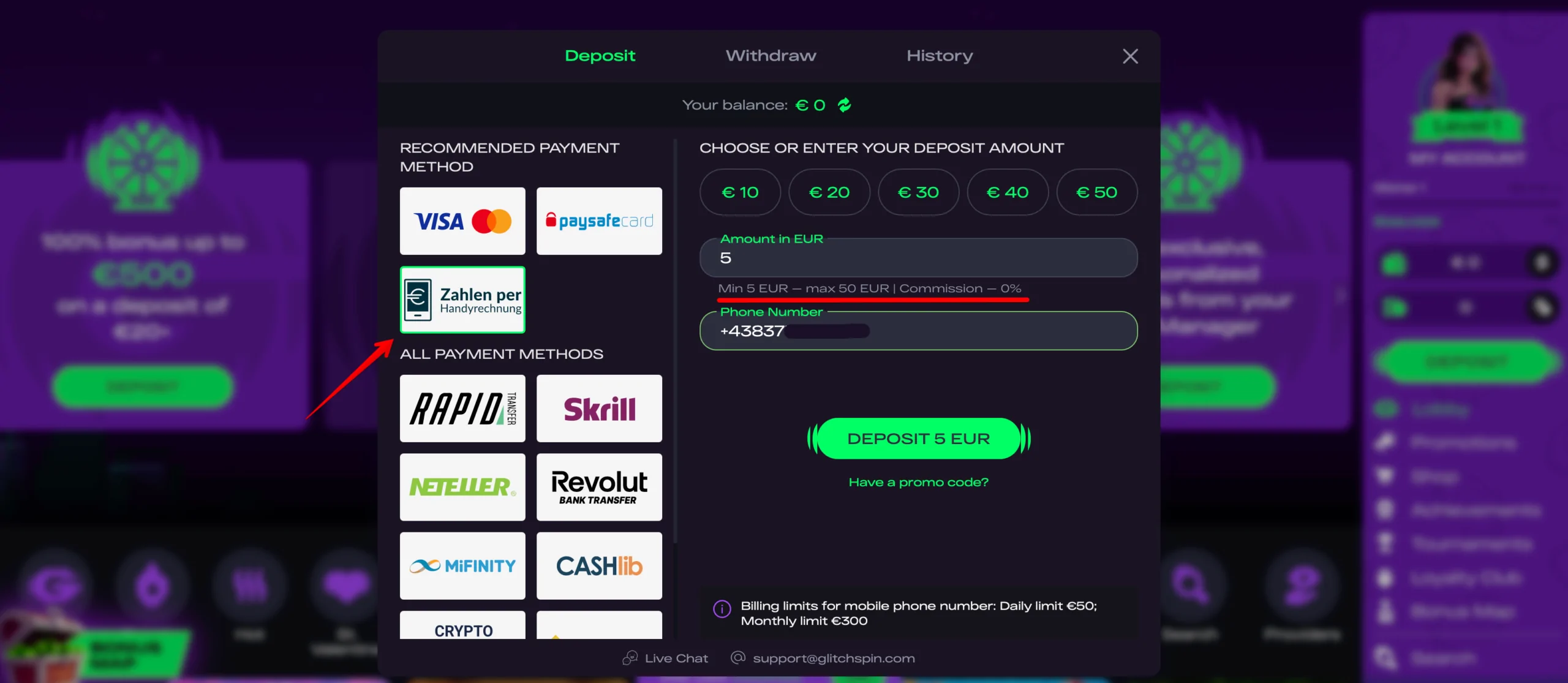 GlitchSpin Online Casino